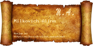 Milkovich Alina névjegykártya